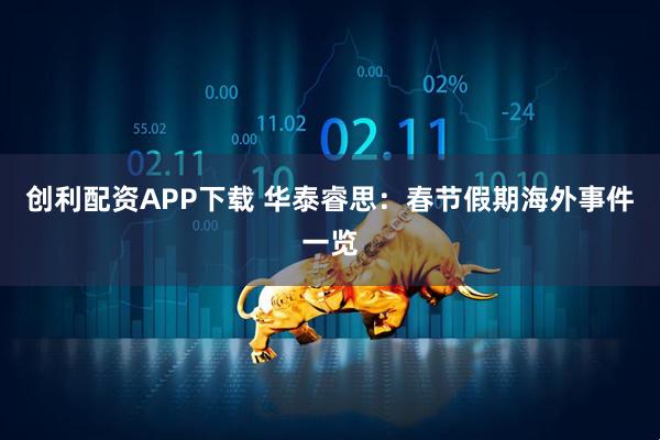 创利配资APP下载 华泰睿思：春节假期海外事件一览